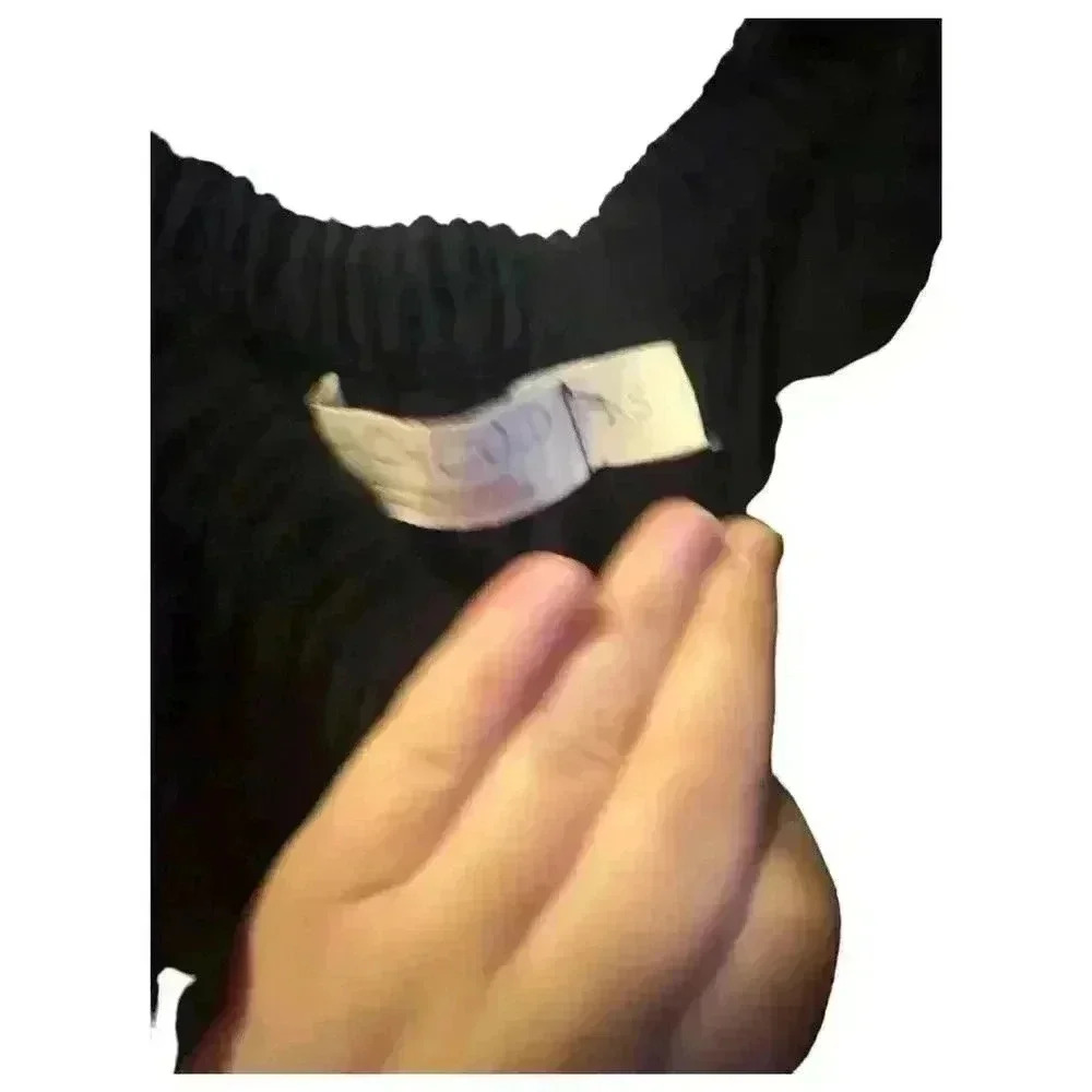 Beachgold Black Off-the-Shoulder Jumpsuit XS Short Sleeve Elastic Waist Pockets - Picture 7 of 7